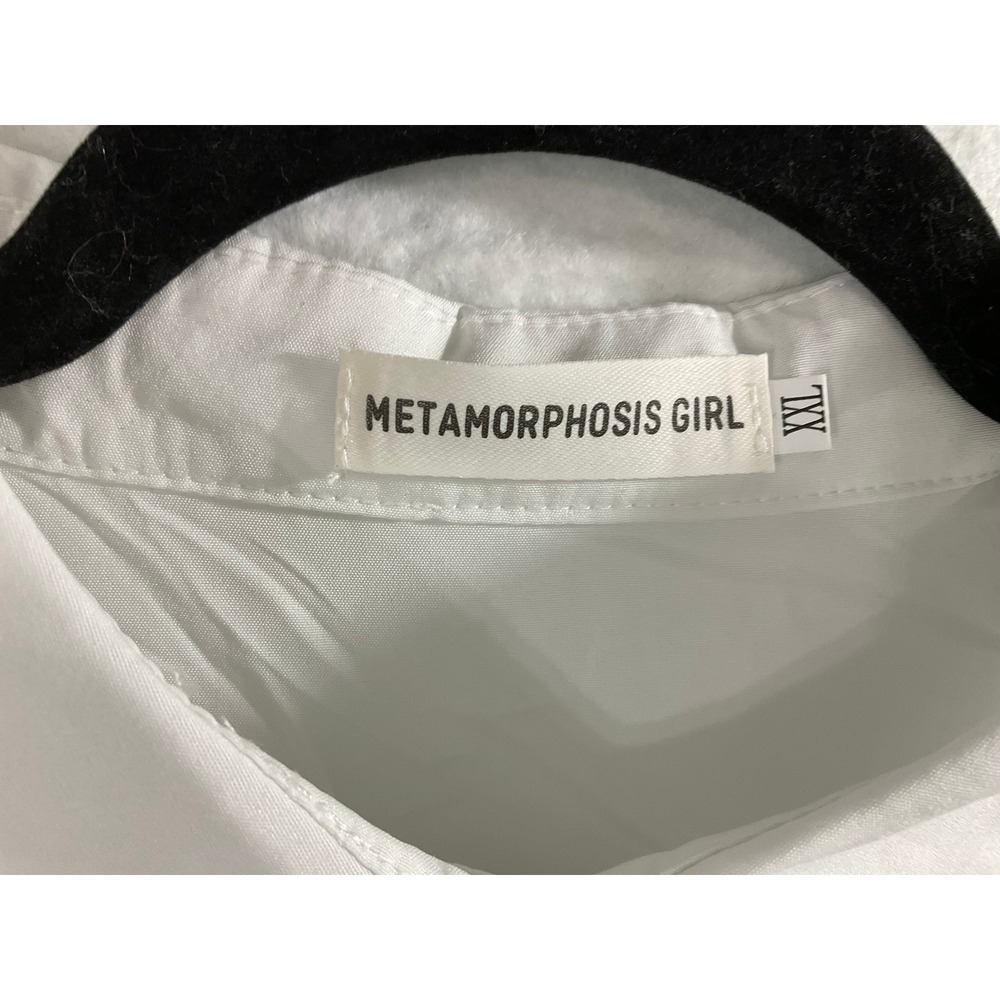 Metamorphosis Girl Maxi Shirt Dress Womens XXL White Long Sleeve Button Front - Picture 3 of 12